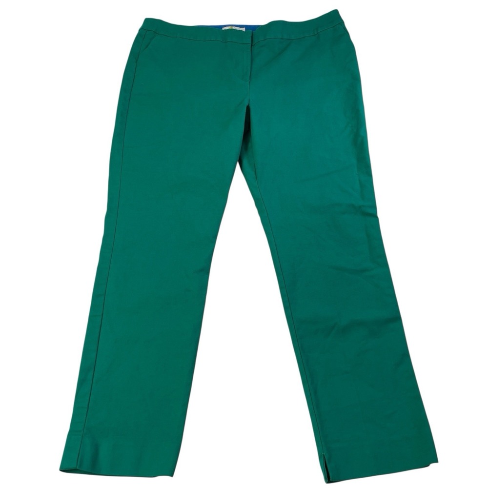 Boden Women's Pants Green Cotton Stretch Trousers‎ Size 16/18R UK 20R